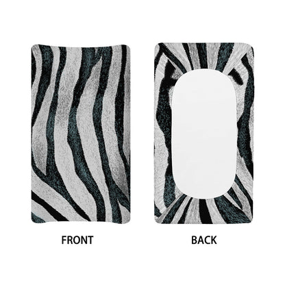 White Tiger Stripe Pattern Print Changing Pad Cover