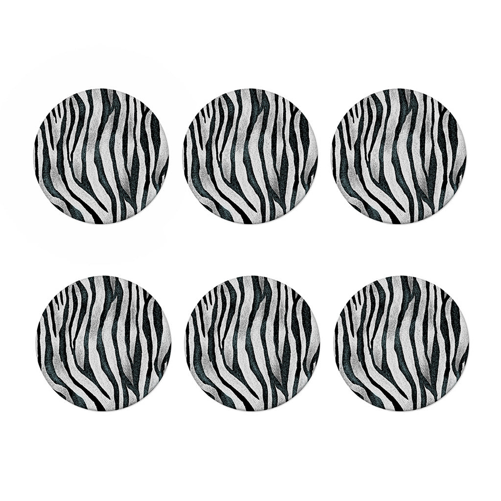 White Tiger Stripe Pattern Print Coaster Set
