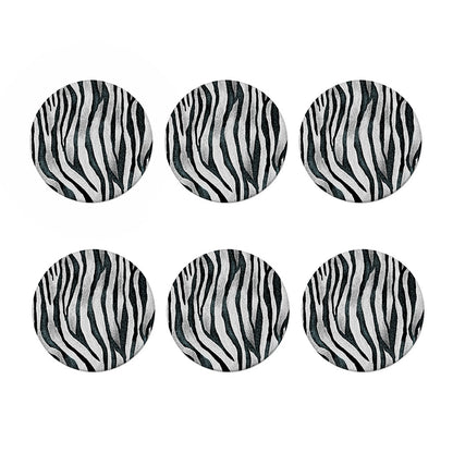 White Tiger Stripe Pattern Print Coaster Set
