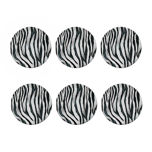 White Tiger Stripe Pattern Print Coaster Set