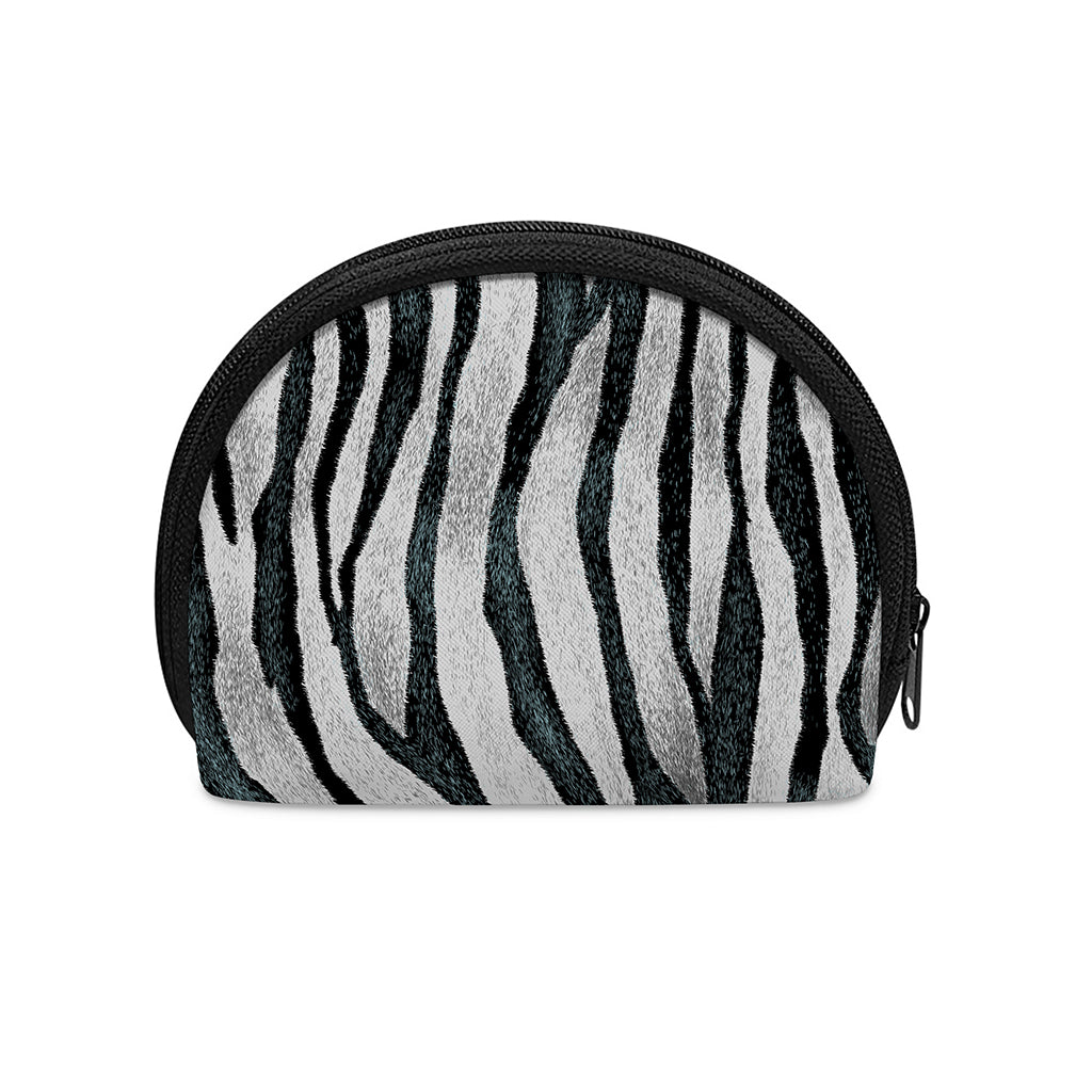 White Tiger Stripe Pattern Print Coin Purse