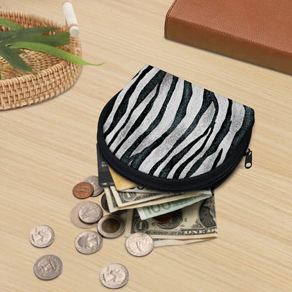 White Tiger Stripe Pattern Print Coin Purse