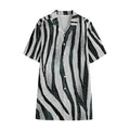 White Tiger Stripe Pattern Print Cotton Hawaiian Shirt