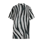 White Tiger Stripe Pattern Print Cotton Hawaiian Shirt