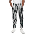 White Tiger Stripe Pattern Print Cotton Sweatpants