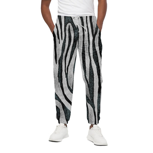 White Tiger Stripe Pattern Print Cotton Pants