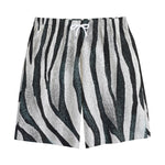 White Tiger Stripe Pattern Print Cotton Shorts
