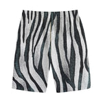 White Tiger Stripe Pattern Print Cotton Shorts