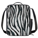 White Tiger Stripe Pattern Print Crossbody Lunch Bag