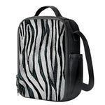 White Tiger Stripe Pattern Print Crossbody Lunch Bag