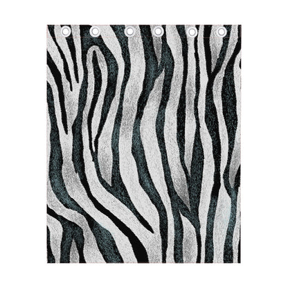 White Tiger Stripe Pattern Print Curtain