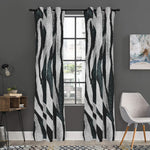 White Tiger Stripe Pattern Print Curtain