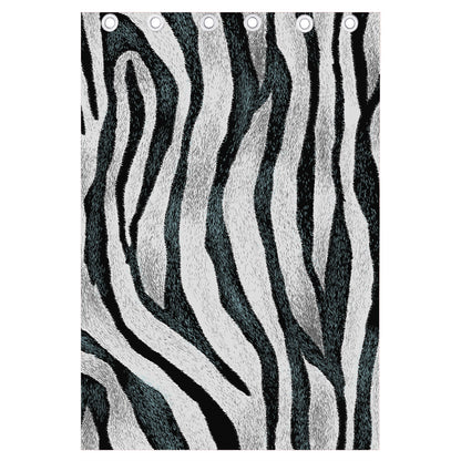 White Tiger Stripe Pattern Print Curtain