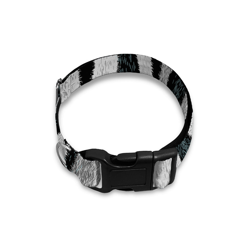 White Tiger Stripe Pattern Print Dog Collar