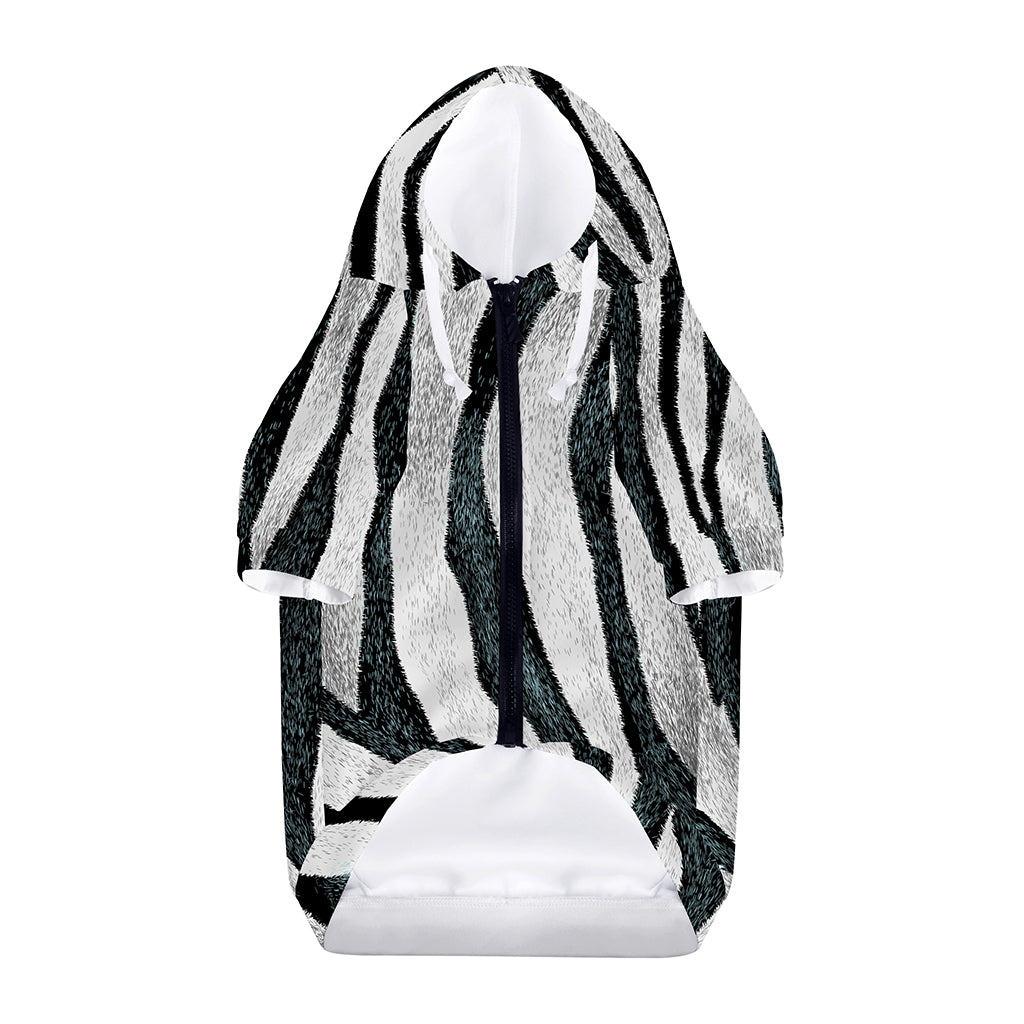 White Tiger Stripe Pattern Print Dog Zip Up Hoodie