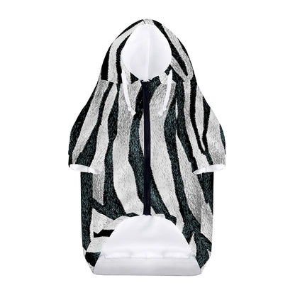White Tiger Stripe Pattern Print Dog Zip Up Hoodie