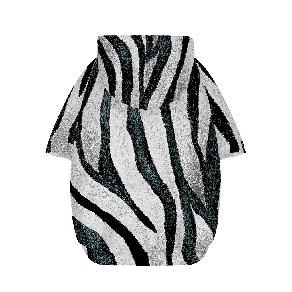 White Tiger Stripe Pattern Print Dog Zip Up Hoodie