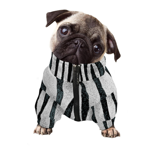 White Tiger Stripe Pattern Print Dog Zip Up Jacket