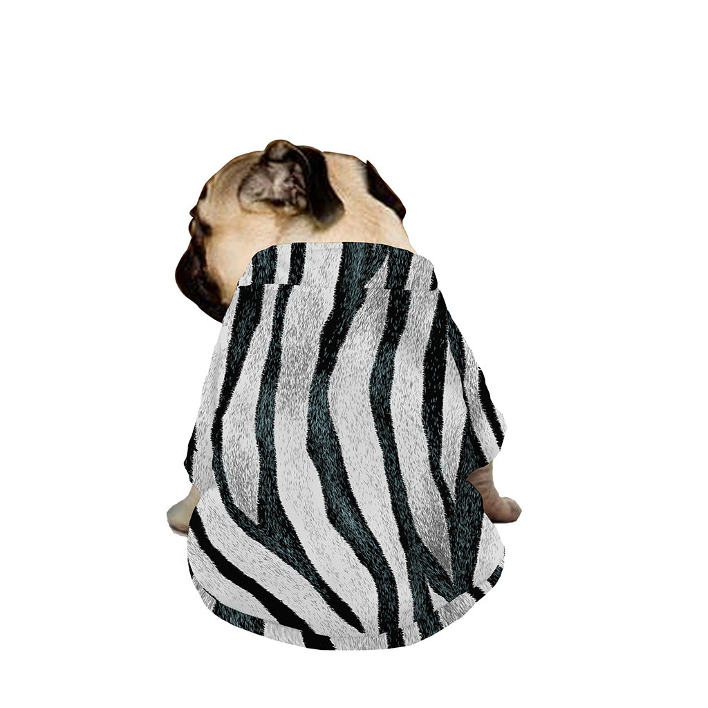 White Tiger Stripe Pattern Print Dog Zip Up Jacket