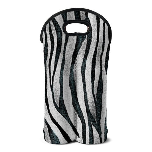 White Tiger Stripe Pattern Print Double Neoprene Wine Tote