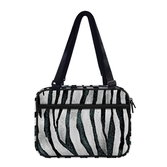 White Tiger Stripe Pattern Print Double Strap Bible Bag