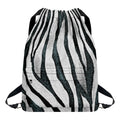 White Tiger Stripe Pattern Print Drawstring Backpack