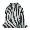 White Tiger Stripe Pattern Print Drawstring Bag