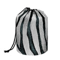 White Tiger Stripe Pattern Print Drawstring Makeup Bag