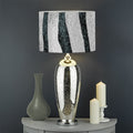 White Tiger Stripe Pattern Print Drum Lamp Shade
