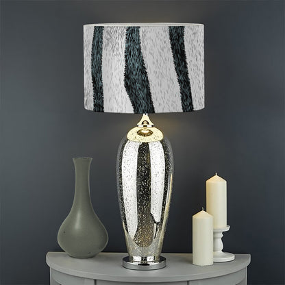 White Tiger Stripe Pattern Print Drum Lamp Shade