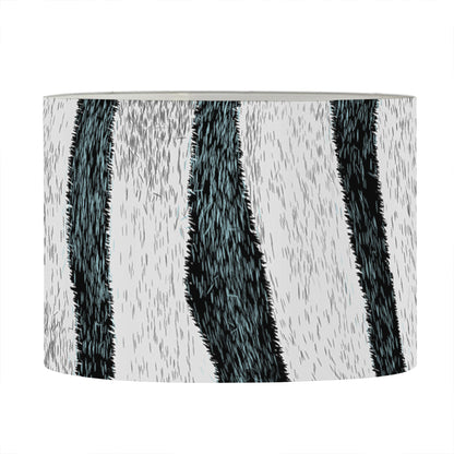 White Tiger Stripe Pattern Print Drum Lamp Shade