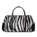 White Tiger Stripe Pattern Print Duffle Bag