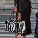 White Tiger Stripe Pattern Print Duffle Bag