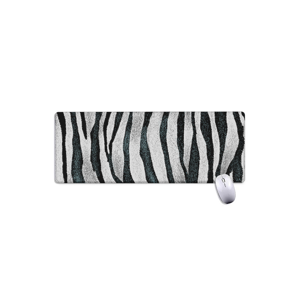 White Tiger Stripe Pattern Print Extended Mouse Pad