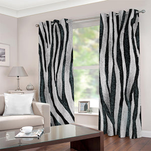 White Tiger Stripe Pattern Print Extra Wide Grommet Curtains