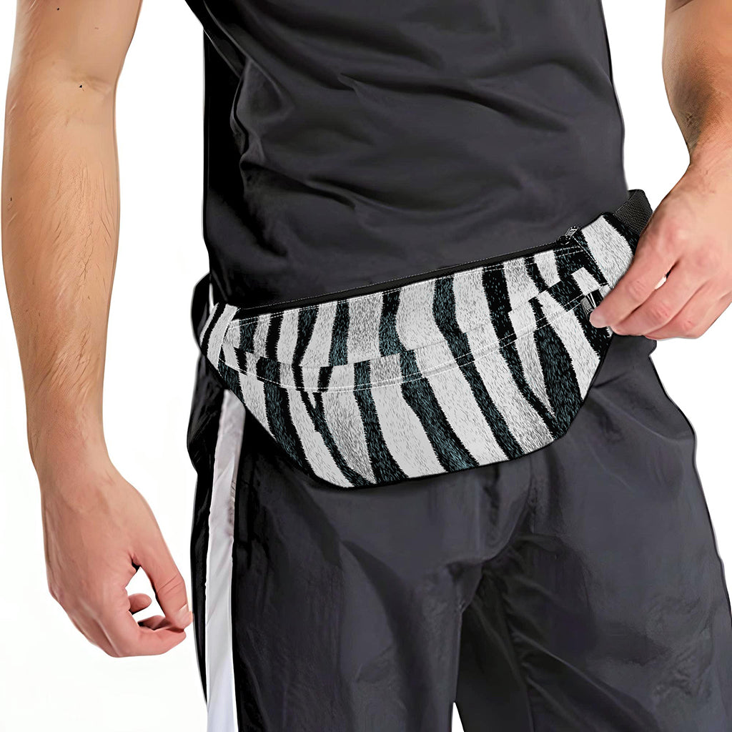 White Tiger Stripe Pattern Print Fanny Pack