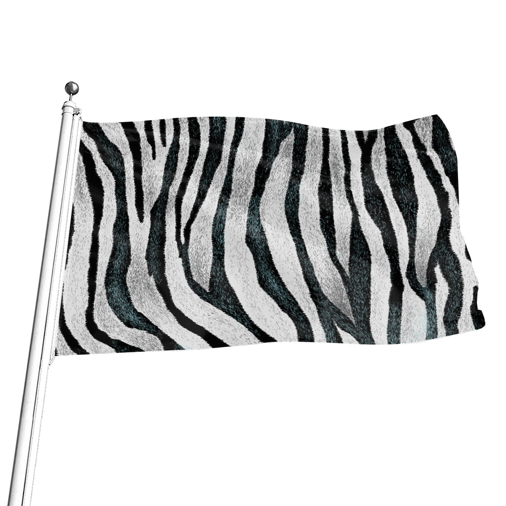 White Tiger Stripe Pattern Print Flag