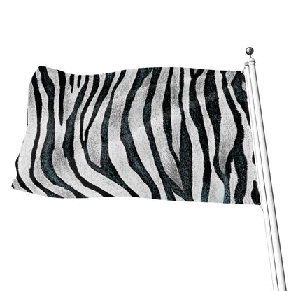 White Tiger Stripe Pattern Print Flag