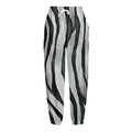White Tiger Stripe Pattern Print Fleece Lined Knit Pants