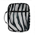 White Tiger Stripe Pattern Print Front Pocket Bible Bag