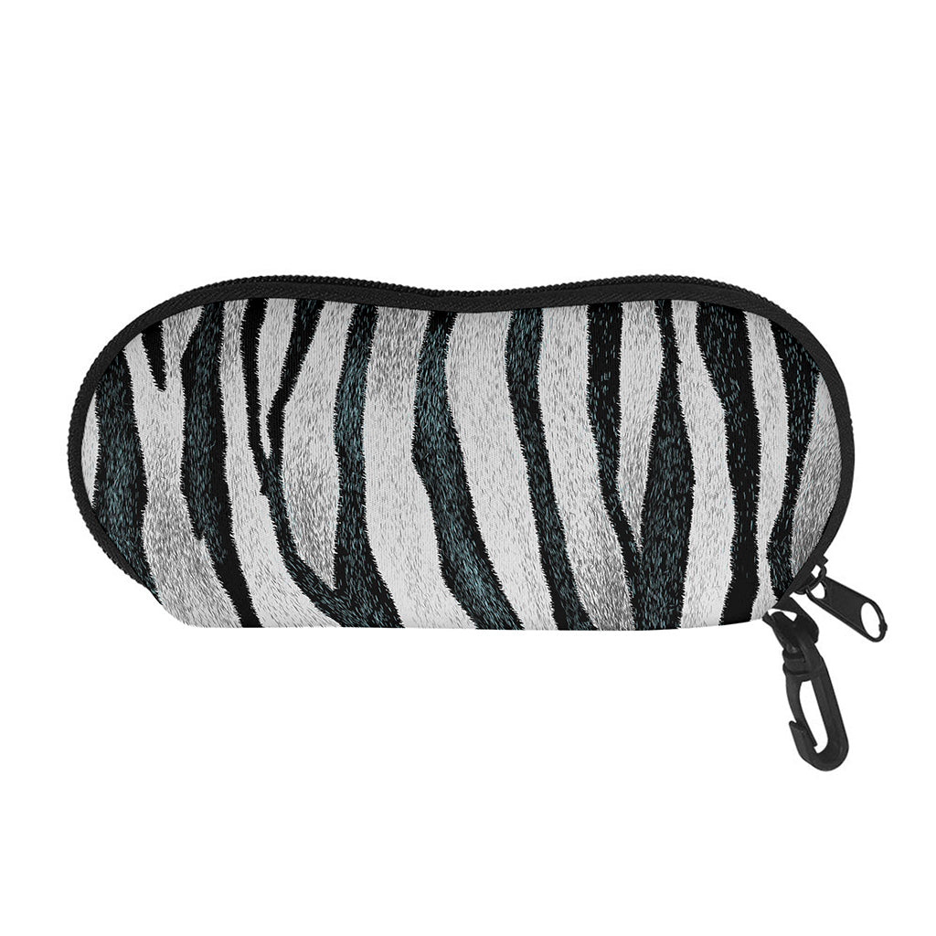 White Tiger Stripe Pattern Print Glasses Case