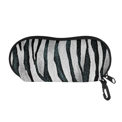White Tiger Stripe Pattern Print Glasses Case