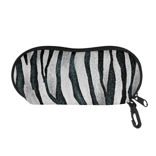 White Tiger Stripe Pattern Print Glasses Case