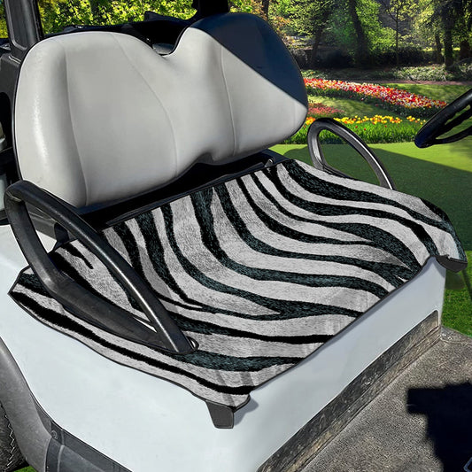 White Tiger Stripe Pattern Print Golf Cart Seat Cover