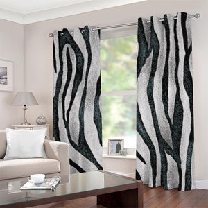 White Tiger Stripe Pattern Print Grommet Curtains