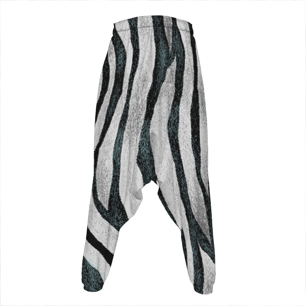 White Tiger Stripe Pattern Print Hammer Pants