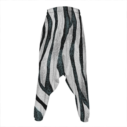 White Tiger Stripe Pattern Print Hammer Pants