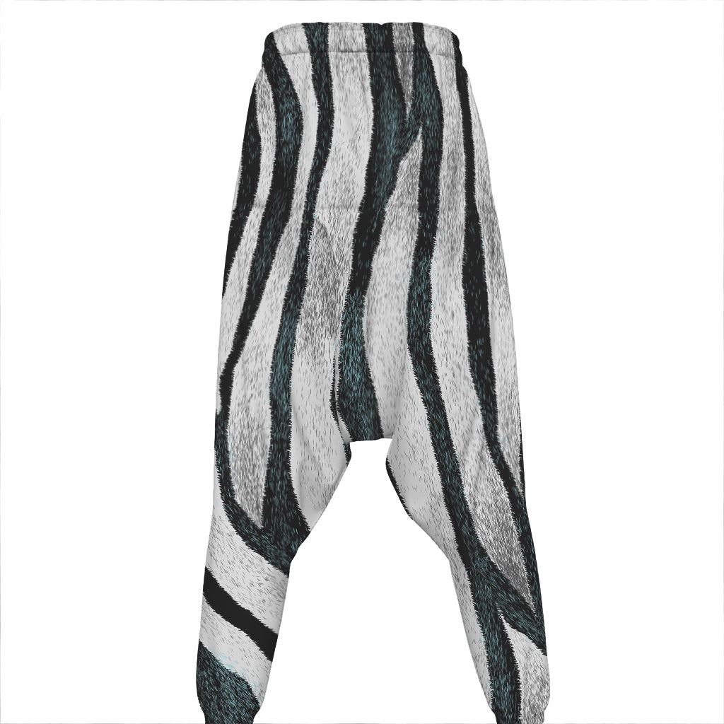 White Tiger Stripe Pattern Print Hammer Pants