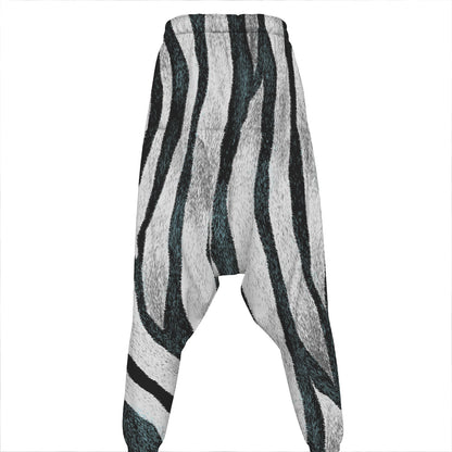 White Tiger Stripe Pattern Print Hammer Pants