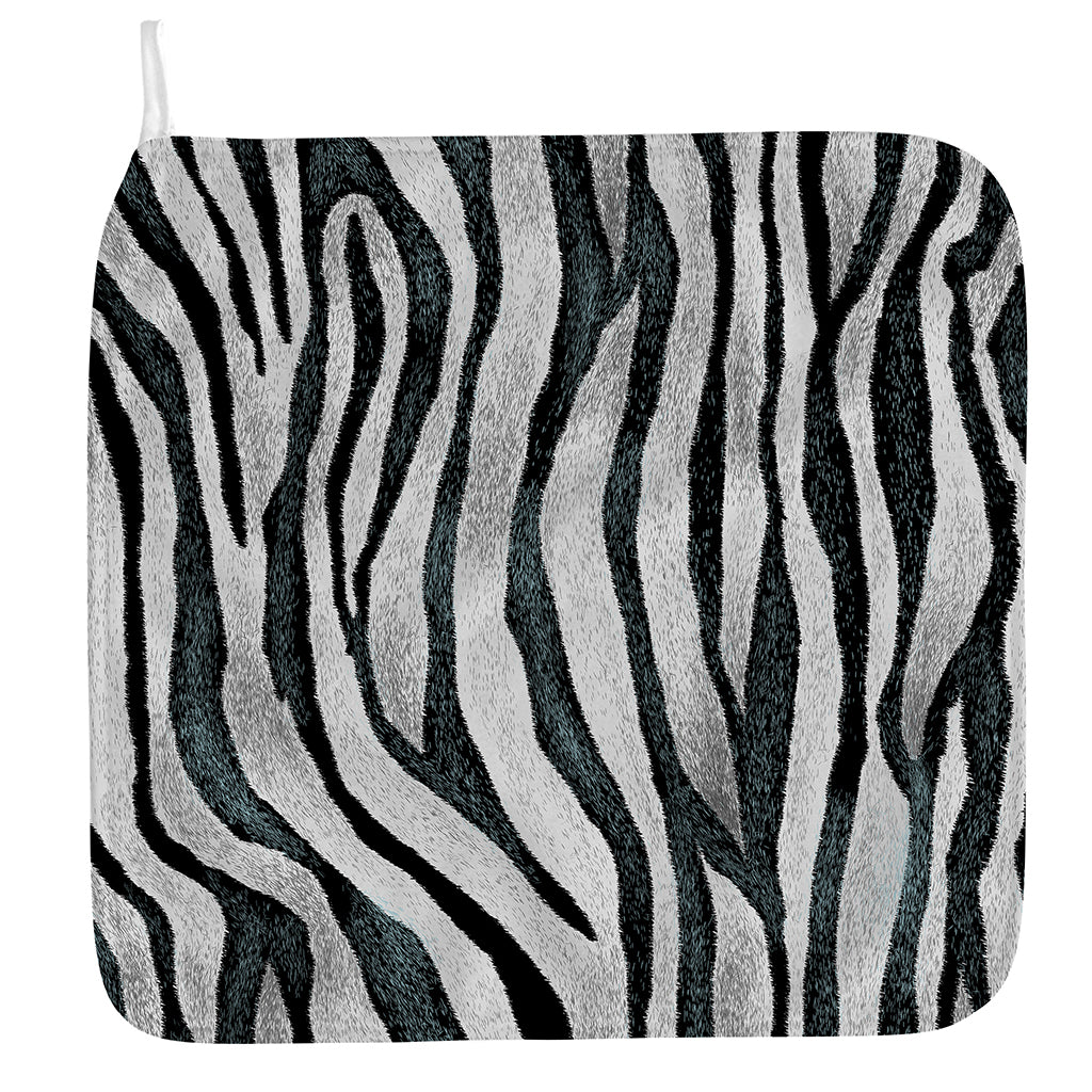 White Tiger Stripe Pattern Print Hand Towel